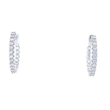 Load image into Gallery viewer, 14K White Gold Lab Grown Diamond In-And-Out Hoop Earrings