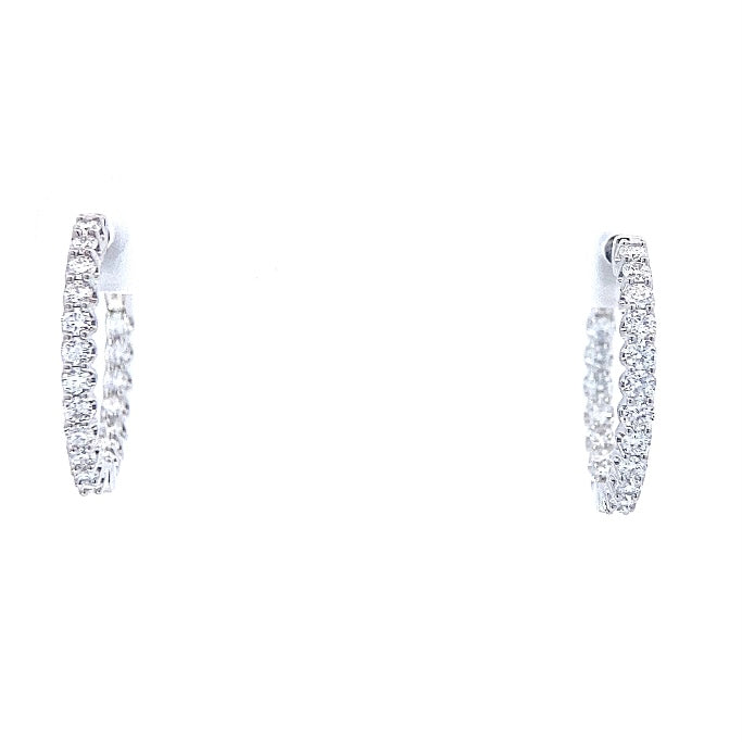 14K White Gold Lab Grown Diamond In-And-Out Hoop Earrings