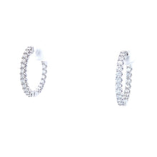 Load image into Gallery viewer, 14K White Gold Lab Grown Diamond In-And-Out Hoop Earrings