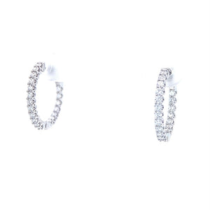 14K White Gold Lab Grown Diamond In-And-Out Hoop Earrings