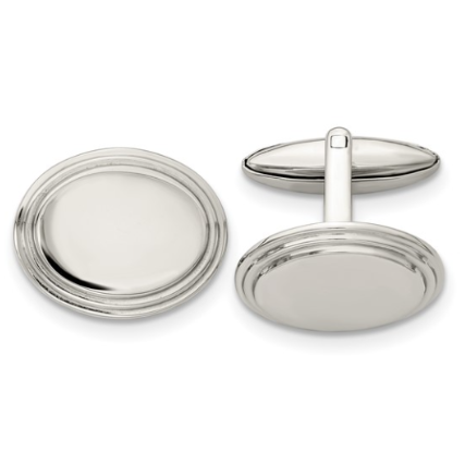 Stainless Steel Oval Cufflinks