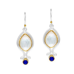 Sterling Silver and 22K Gold Vermeil Mother of Pearl Earrings