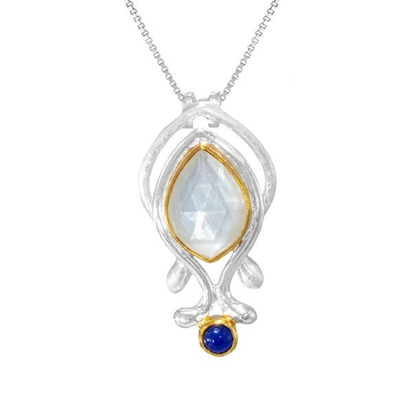 Sterling Silver and 22K Gold Vermeil Mother of Pearl Pendant