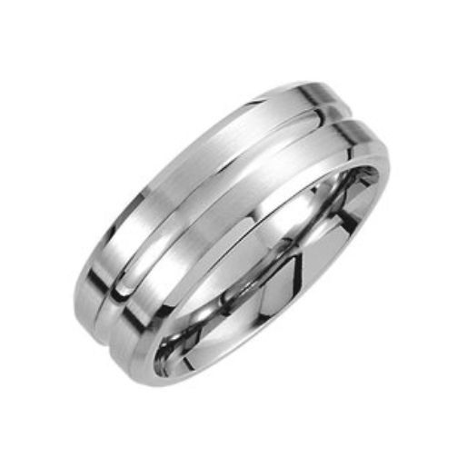 Cobalt Chrome Grooved and Beveled Band
