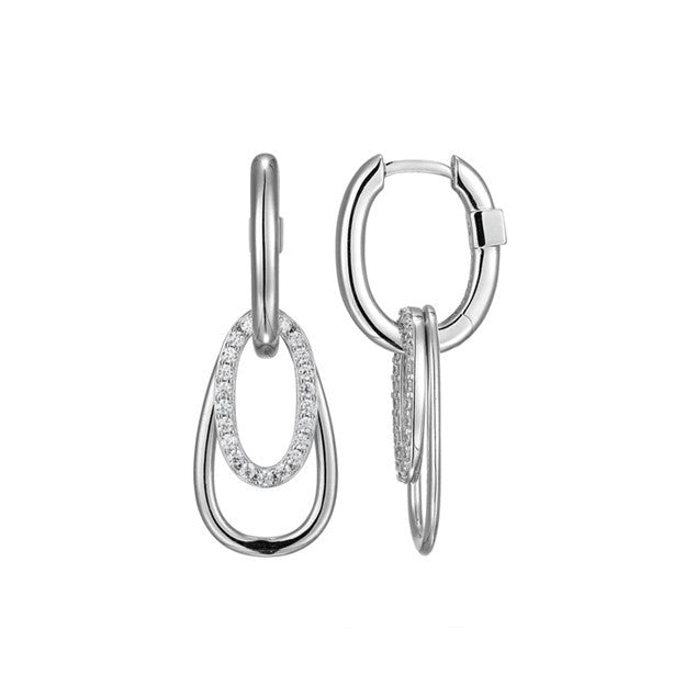 Sterling Silver Double Loop Dangle Earrings
