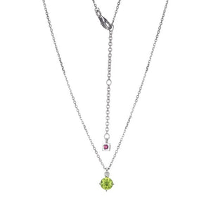 Sterling Silver Peridot Solitaire Pendant