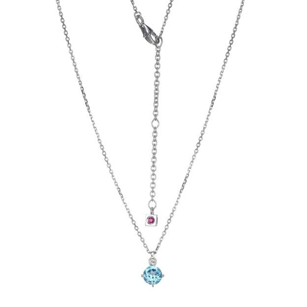 Sterling Silver Swiss Blue Topaz Solitaire Pendant