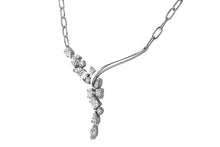 Load image into Gallery viewer, 14K White Gold Asymmetrical Diamond Necklace