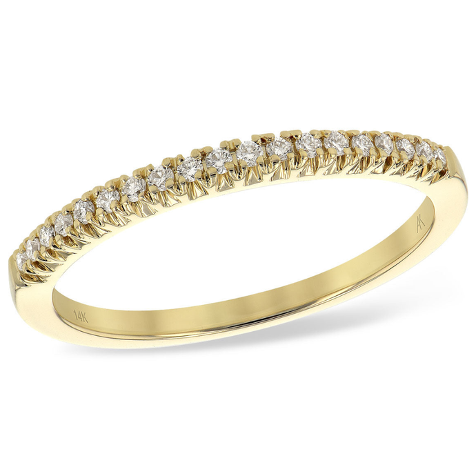 14K Yellow Gold 0.12cttw Diamond Wedding Band