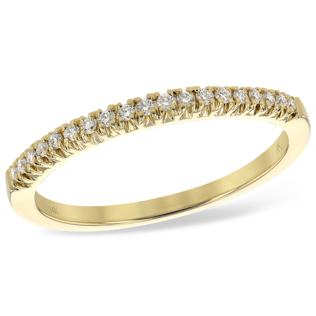 14K Yellow Gold 0.12cttw Diamond Wedding Band