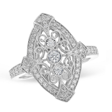 Load image into Gallery viewer, 14K White Gold Art Deco Inspired Diamond Fashion Ring