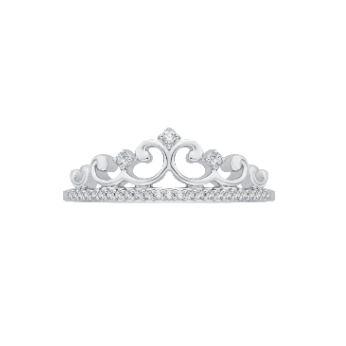 10K White Gold and Diamond Tiara Ring