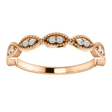 Load image into Gallery viewer, Rose gold diamond stackable band ring, anniversary band ring