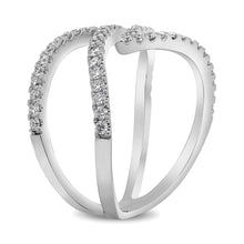 Load image into Gallery viewer, Diamond swirl ring, diamond wave design ring