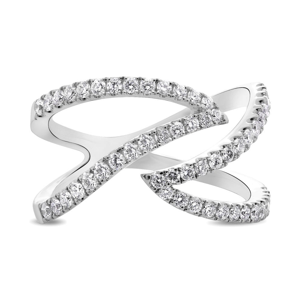 Abstract Diamond Ring, Diamond Freeform Ring, Open Diamond Ring