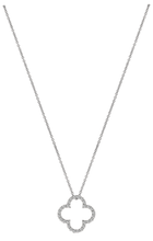 Load image into Gallery viewer, white gold diamond clover necklace, dainty diamond necklace