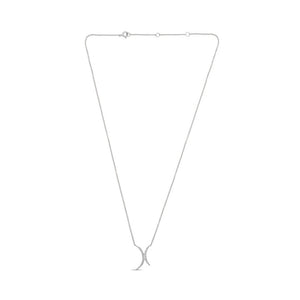 white gold diamond crescent necklace, dainty diamond necklace