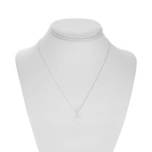 Load image into Gallery viewer, white gold diamond crescent necklace, dainty diamond necklace