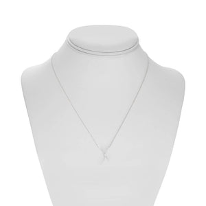 white gold diamond crescent necklace, dainty diamond necklace