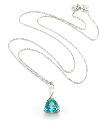 Sterling Silver Trillion Paraiba Drop Pendant