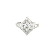 Load image into Gallery viewer, 18K White Gold Diamond Vintage Inspired Engagement Ring