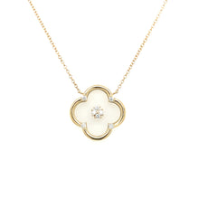 Load image into Gallery viewer, 14K Yellow Gold Floating Diamond Clover Necklace