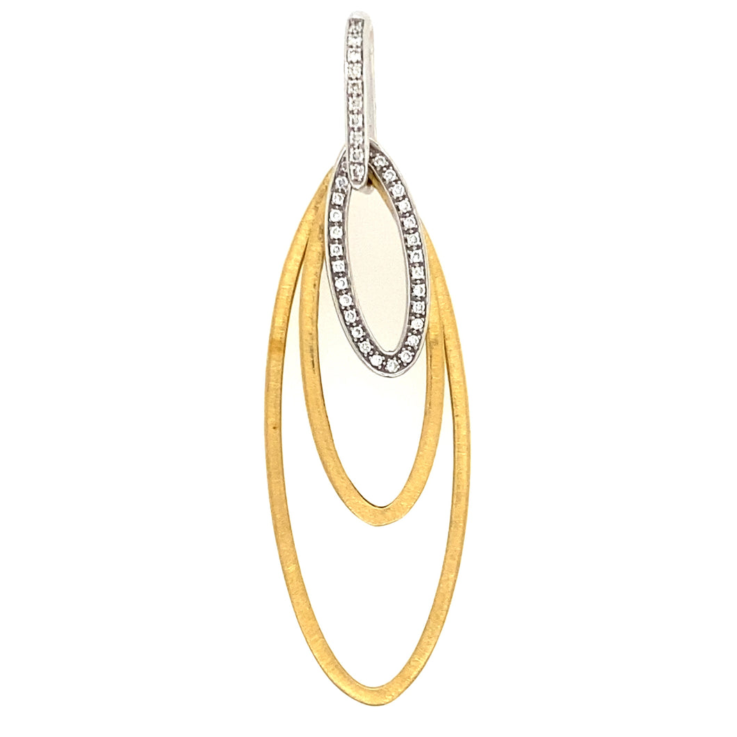 14K Two-Tone Gold and Diamond Multi-Loop Pendant