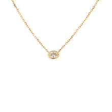 Load image into Gallery viewer, 14K Yellow Gold Single Diamond Bezel Necklace
