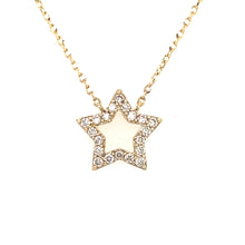 Load image into Gallery viewer, 14K Yellow Gold Diamond Star Necklace