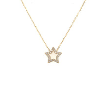 Load image into Gallery viewer, 14K Yellow Gold Diamond Star Necklace