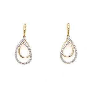 14K Yellow Gold and Diamond Double Looped Earrings