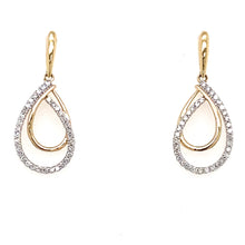 Load image into Gallery viewer, 14K Yellow Gold and Diamond Double Looped Earrings