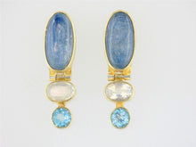 Load image into Gallery viewer, michou jewelry, kyanite moonstone earrings, artisan jewelry