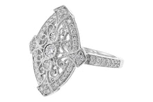 Load image into Gallery viewer, 14K White Gold Art Deco Inspired Diamond Fashion Ring