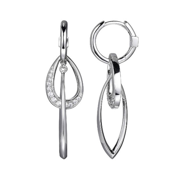 Sterling Silver Interlocking Dangle Earrings
