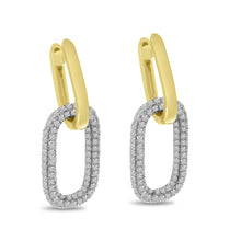 Load image into Gallery viewer, 14K Yellow Gold Pave Diamond Link Earrings