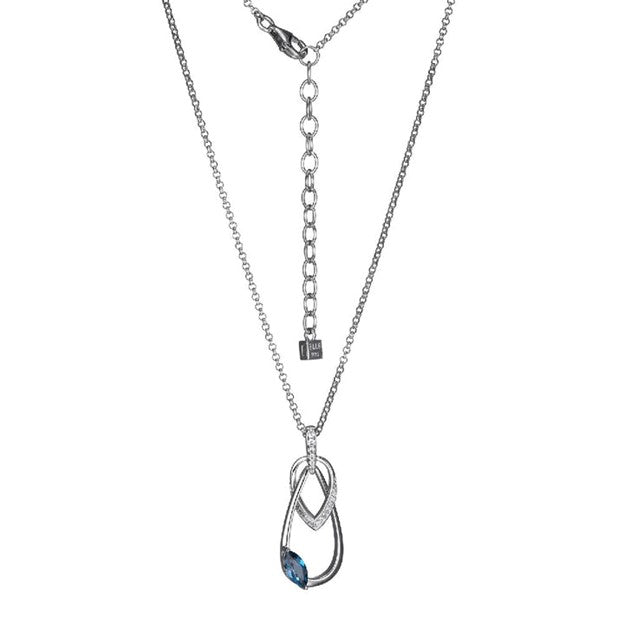 Sterling Silver Blue Topaz Interlocking Necklace