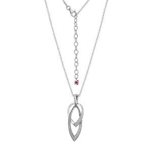 Sterling Silver Interlocking Link Pendant with Cubic Zirconia Accents