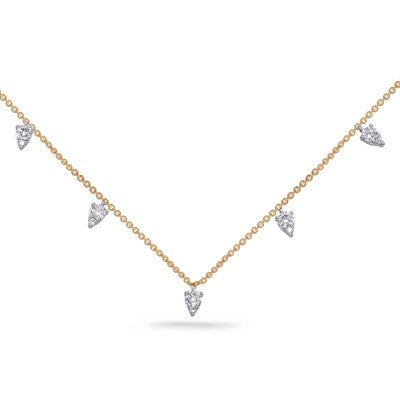 14K Two-Tone Gold Shimmering Diamond Necklace