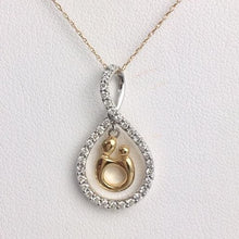 Load image into Gallery viewer, 14K Two-Tone Gold Diamond Mother and Child Pendant